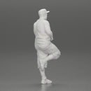 gangster in cap and short standing in one leg leaning against car - Only-Games