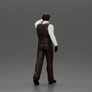 man in suit raising hand up walking - Only-Games