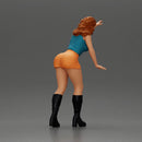 Curious Woman in mini skirt Checking Under the Hood of a Sleek Car - Only-Games