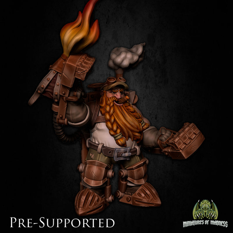 Thomyr Hardspring Mecha [PRE-SUPPORTED] Dwarf Artificer Engineer - Only-Games