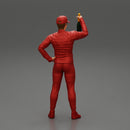 motorbiker celebrates and hold a champagne bottle - Only-Games