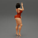 Printed Pretty Girl One Piece Swimsuit - Only-Games