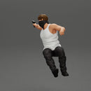 A masked gangster man riding in a car and holding a gun - Only-Games