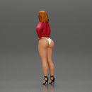 sexy girl in bikini and mini jacket standing smoking cigarette on the beach - Only-Games