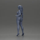 Elegant woman in dress posing confidently with playful charm - Only-Games