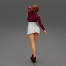 Beautiful woman in a dress walking with hand on head - Only-Games