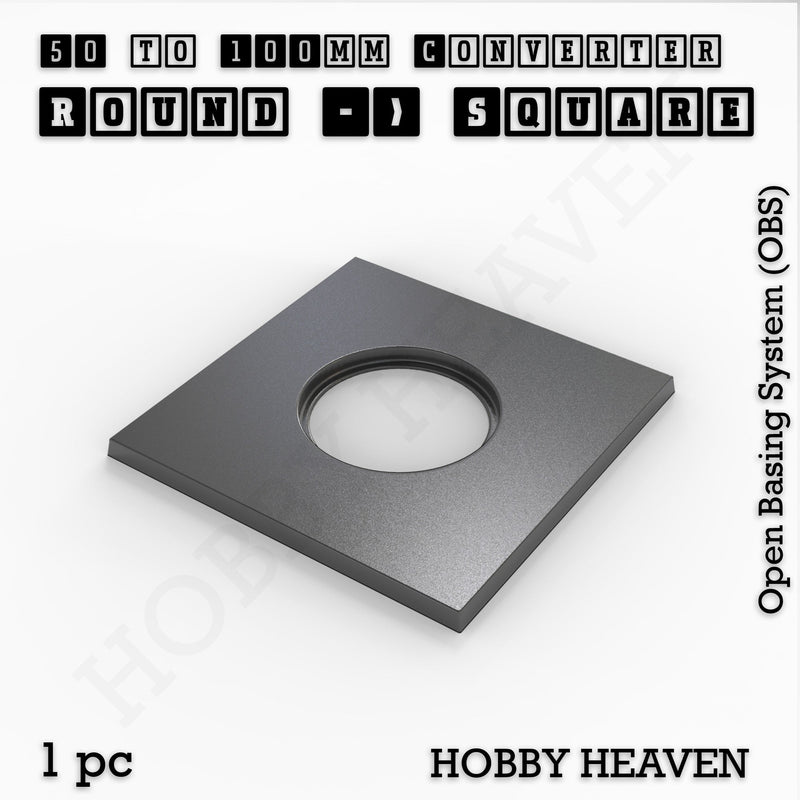Round to Square Bases Shape and Size Converters 3d Print Full Range - Only-Games