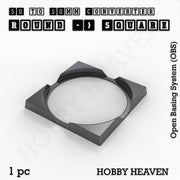 Round to Square Bases Shape and Size Converters 3d Print Full Range - Only-Games