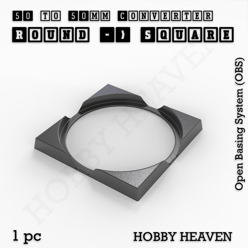 Round to Square Bases Shape and Size Converters 3d Print Full Range - Only-Games