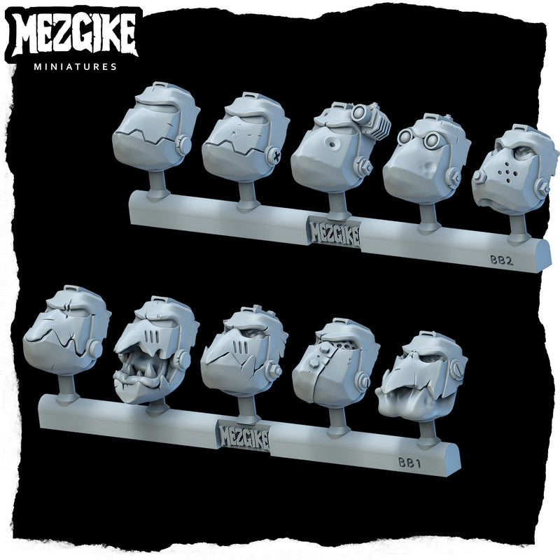 Orc beaky boyz heads (physical miniatures conversion pack)