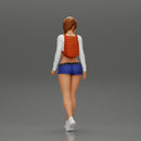 sexy girl walking in shorts and mini short and backpack - Only-Games
