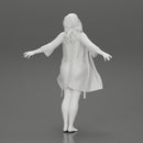 Sexy woman in Bikini and night robe opening Arms To the Sky - Only-Games