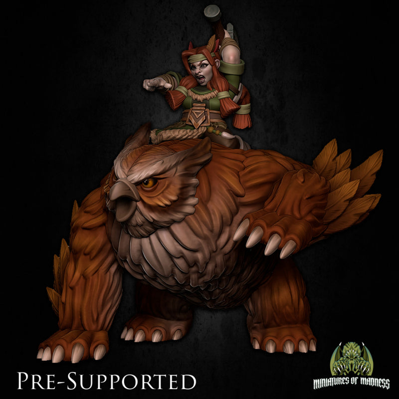 Lesna Branchutter Owlbear Raider [PRE-SUPPORTED] Female Dwarf Druid Barbarian - Only-Games