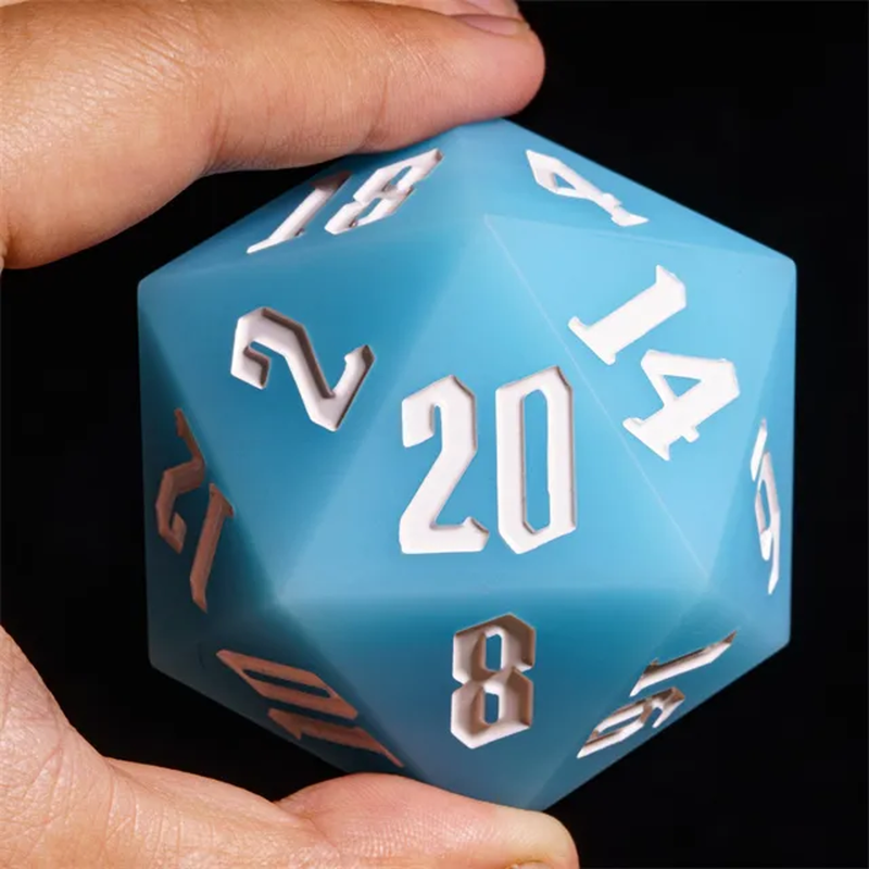 Jester's Bounce | 55mm Luminous D20 Silicone | Blue - Only-Games