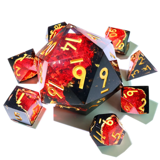 Crimson Abyss | 50mm D20 | Oversized Geode Dice - Only-Games
