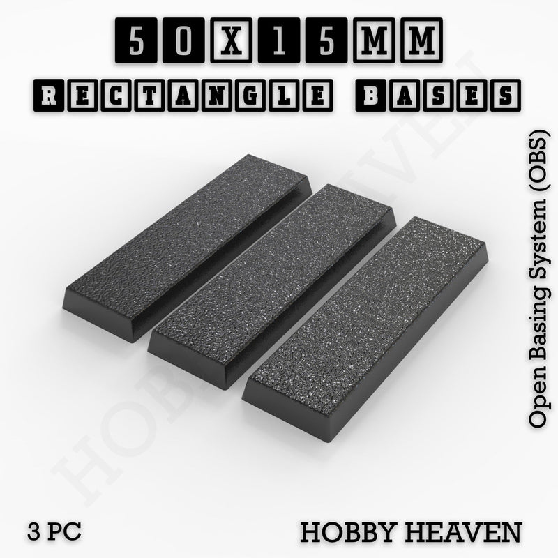 Rectangle Bases Range Sizes - 75x30mm to 125x40mm Medium Sizes 3d Print Full Range Tabletop Games - Only-Games