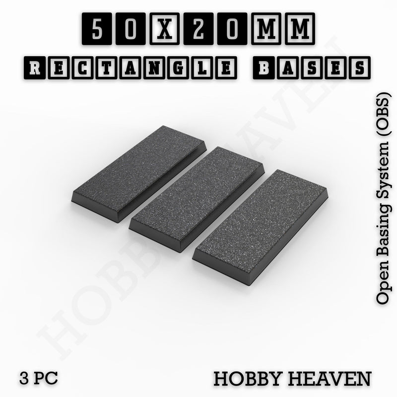 Rectangle Bases Range Sizes - 75x30mm to 125x40mm Medium Sizes 3d Print Full Range Tabletop Games - Only-Games