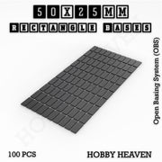 Rectangle Bases Range Sizes - 75x30mm to 125x40mm Medium Sizes 3d Print Full Range Tabletop Games - Only-Games