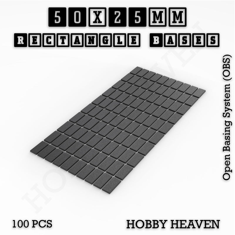 Rectangle Bases Range Sizes - 75x30mm to 125x40mm Medium Sizes 3d Print Full Range Tabletop Games - Only-Games