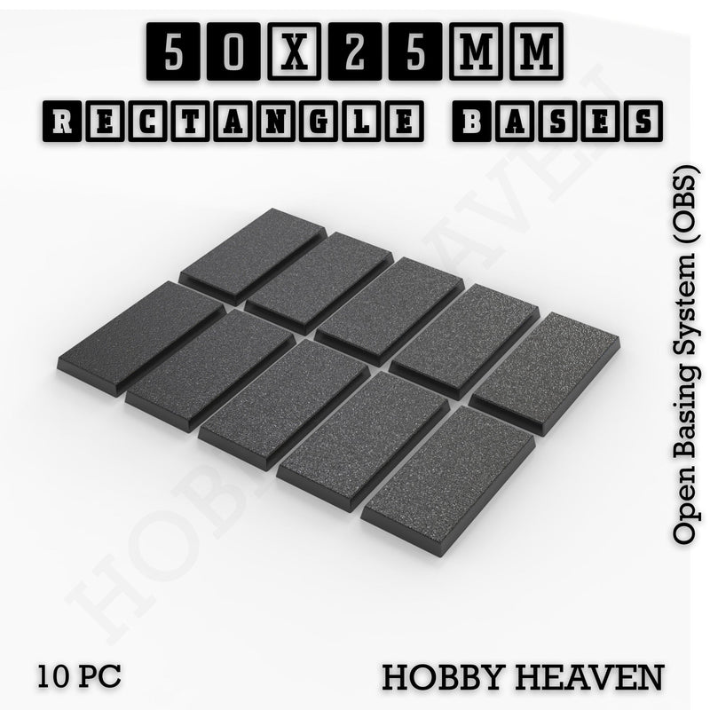 Rectangle Bases Range Sizes - 75x30mm to 125x40mm Medium Sizes 3d Print Full Range Tabletop Games - Only-Games