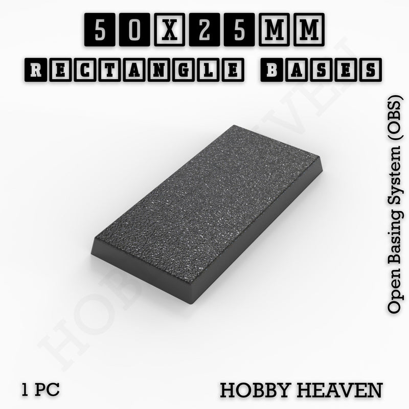 Rectangle Bases Range Sizes - 75x30mm to 125x40mm Medium Sizes 3d Print Full Range Tabletop Games - Only-Games