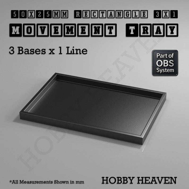 Rectangle Movement Trays | Cavalry & Monsters | 50×25-100×60mm | OBS System - Only-Games
