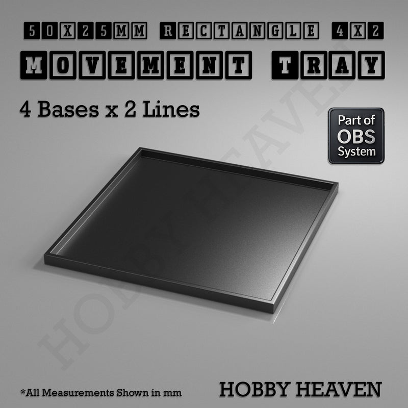 Rectangle Movement Trays | Cavalry & Monsters | 50×25-100×60mm | OBS System - Only-Games