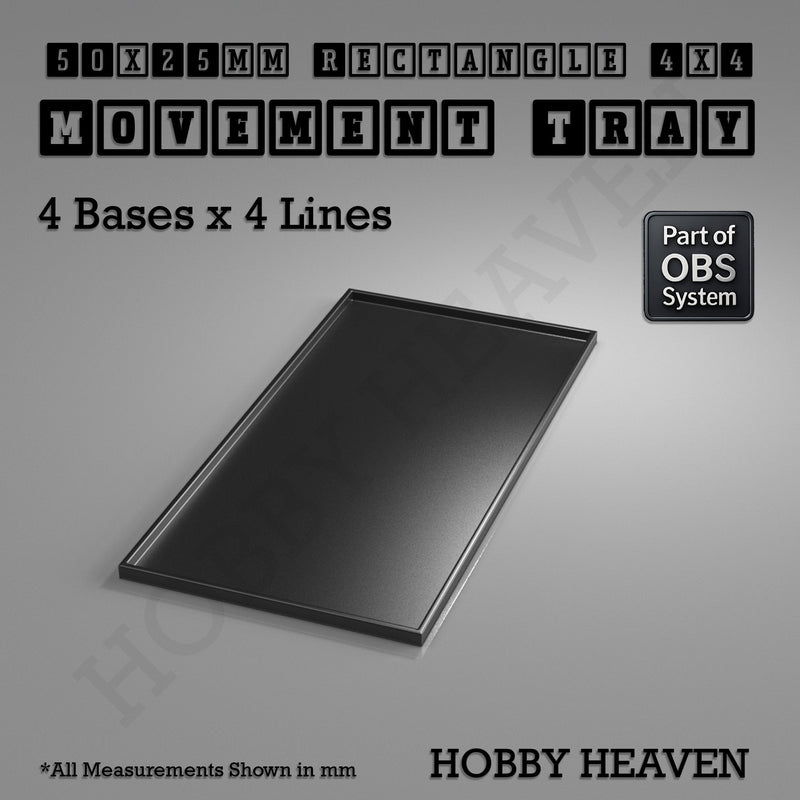 Rectangle Movement Trays | Cavalry & Monsters | 50×25-100×60mm | OBS System - Only-Games