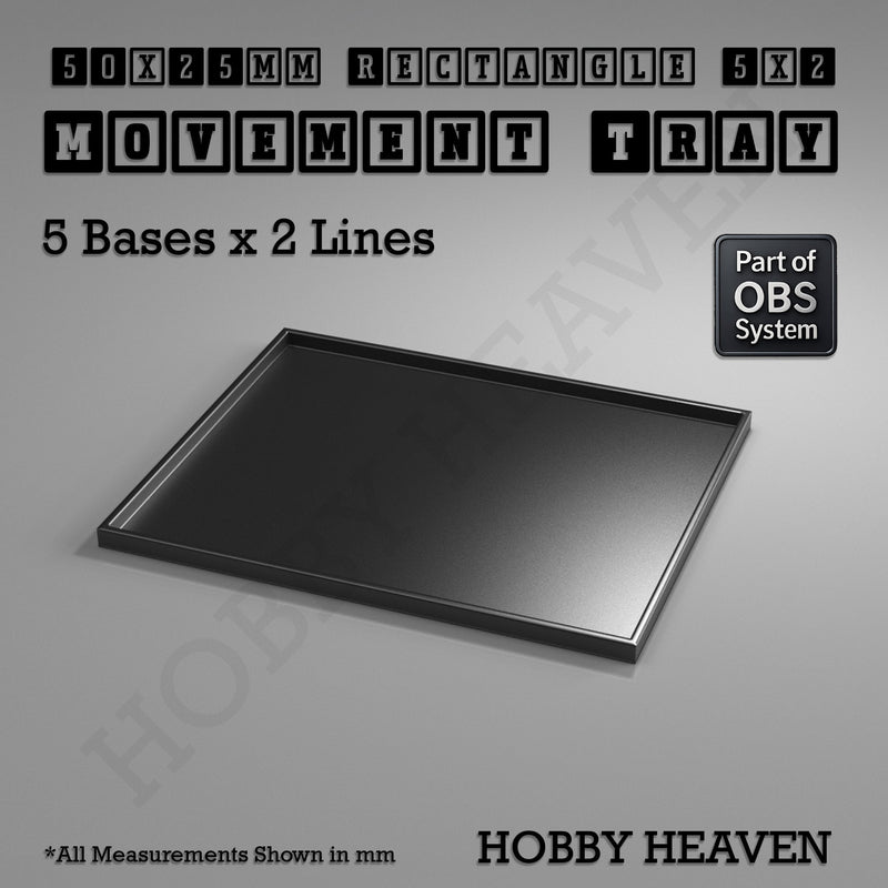 Rectangle Movement Trays | Cavalry & Monsters | 50×25-100×60mm | OBS System - Only-Games