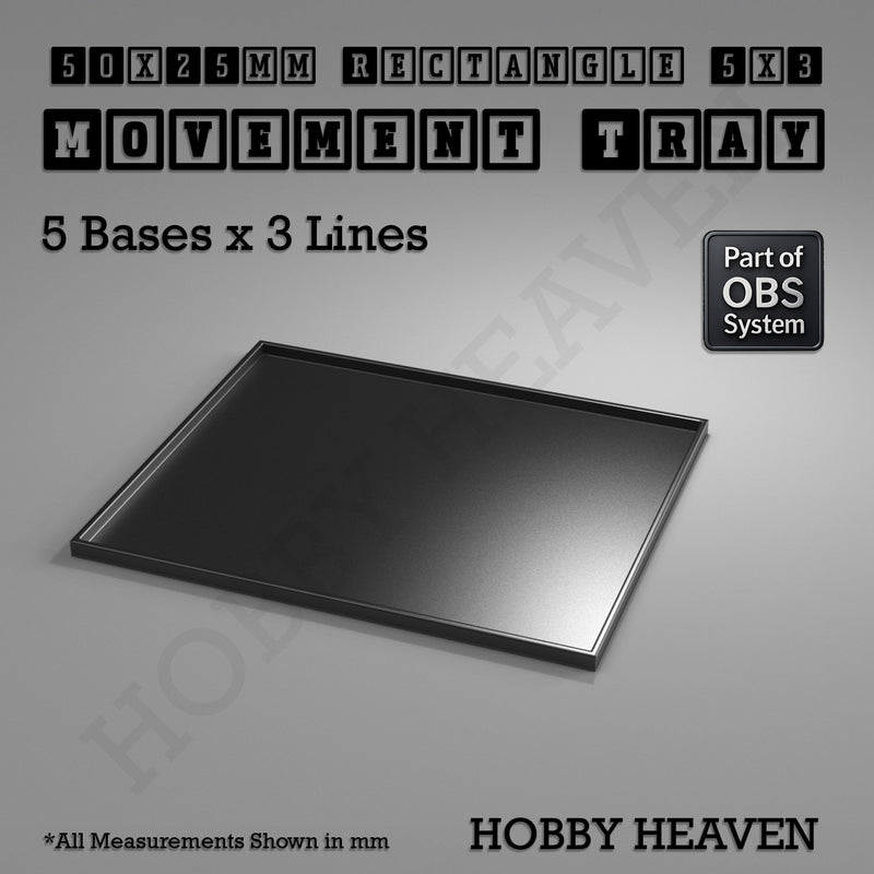 Rectangle Movement Trays | Cavalry & Monsters | 50×25-100×60mm | OBS System - Only-Games