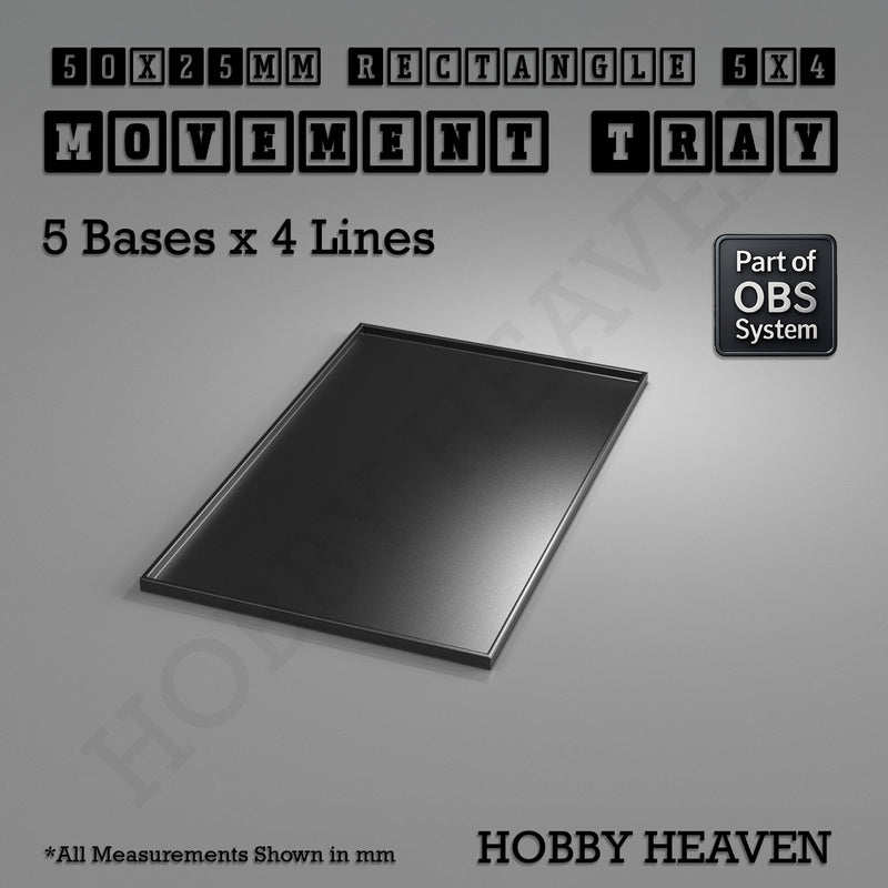 Rectangle Movement Trays | Cavalry & Monsters | 50×25-100×60mm | OBS System - Only-Games