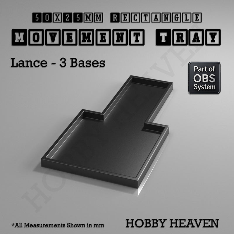 Rectangle Movement Trays | Cavalry & Monsters | 50×25-100×60mm | OBS System - Only-Games