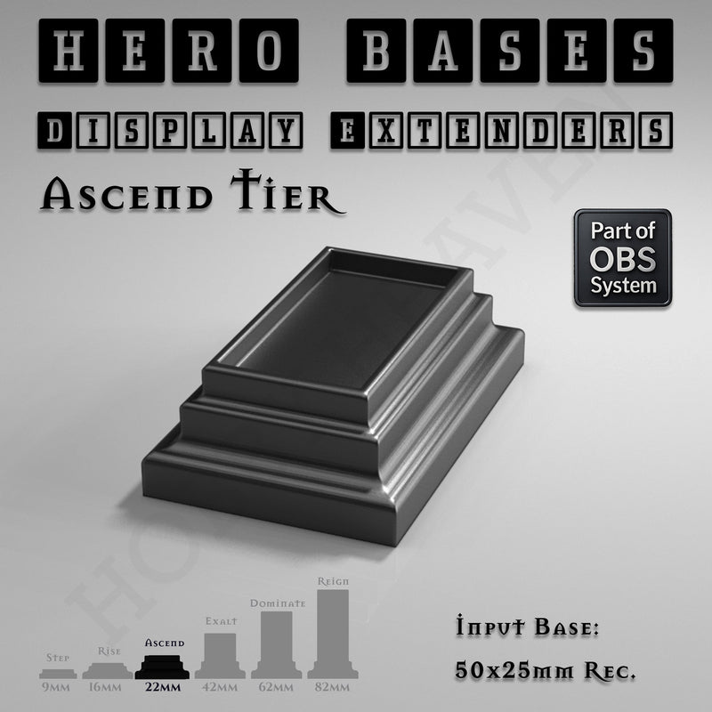 Hero Bases Display Extenders | Squares and Rectangles | Convert Gaming Bases to Display Bases & Plinths - Only-Games