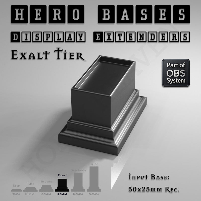 Hero Bases Display Extenders | Squares and Rectangles | Convert Gaming Bases to Display Bases & Plinths - Only-Games
