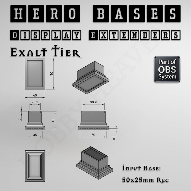 Hero Bases Display Extenders | Squares and Rectangles | Convert Gaming Bases to Display Bases & Plinths - Only-Games