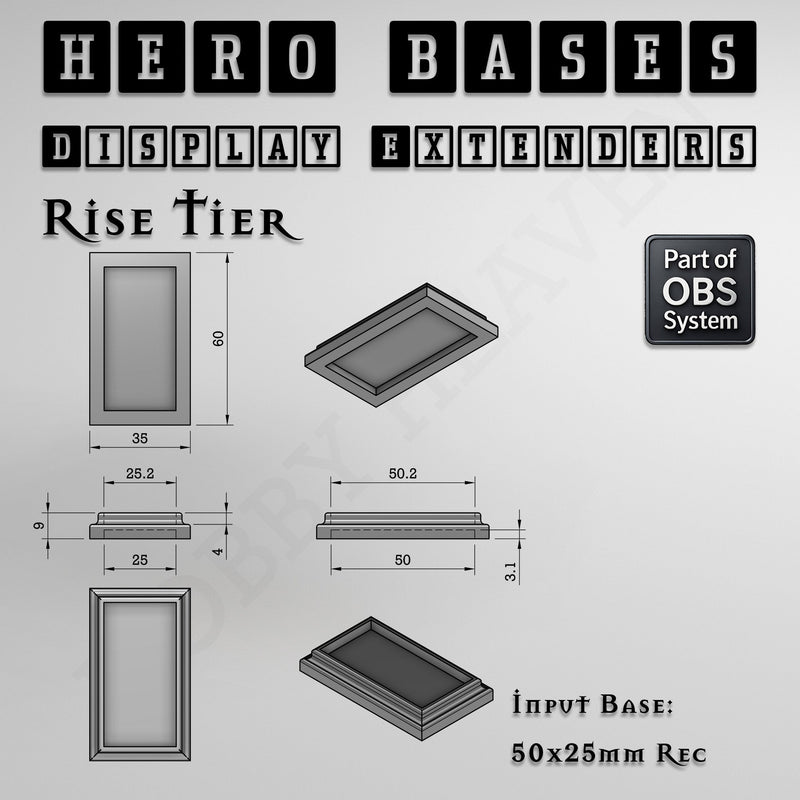 Hero Bases Display Extenders | Squares and Rectangles | Convert Gaming Bases to Display Bases & Plinths - Only-Games