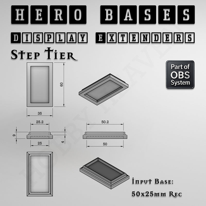 Hero Bases Display Extenders | Squares and Rectangles | Convert Gaming Bases to Display Bases & Plinths - Only-Games