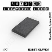 Rectangle Bases Range Sizes - 75x30mm to 125x40mm Medium Sizes 3d Print Full Range Tabletop Games - Only-Games