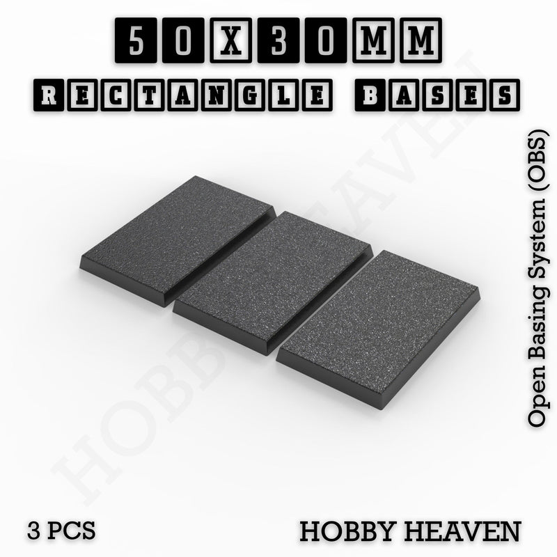 Rectangle Bases Range Sizes - 75x30mm to 125x40mm Medium Sizes 3d Print Full Range Tabletop Games - Only-Games