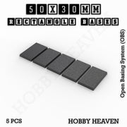 Rectangle Bases Range Sizes - 75x30mm to 125x40mm Medium Sizes 3d Print Full Range Tabletop Games - Only-Games