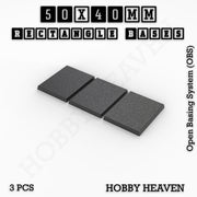 Rectangle Bases Range Sizes - 75x30mm to 125x40mm Medium Sizes 3d Print Full Range Tabletop Games - Only-Games
