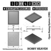 Rectangle Bases Range Sizes - 75x30mm to 125x40mm Medium Sizes 3d Print Full Range Tabletop Games - Only-Games