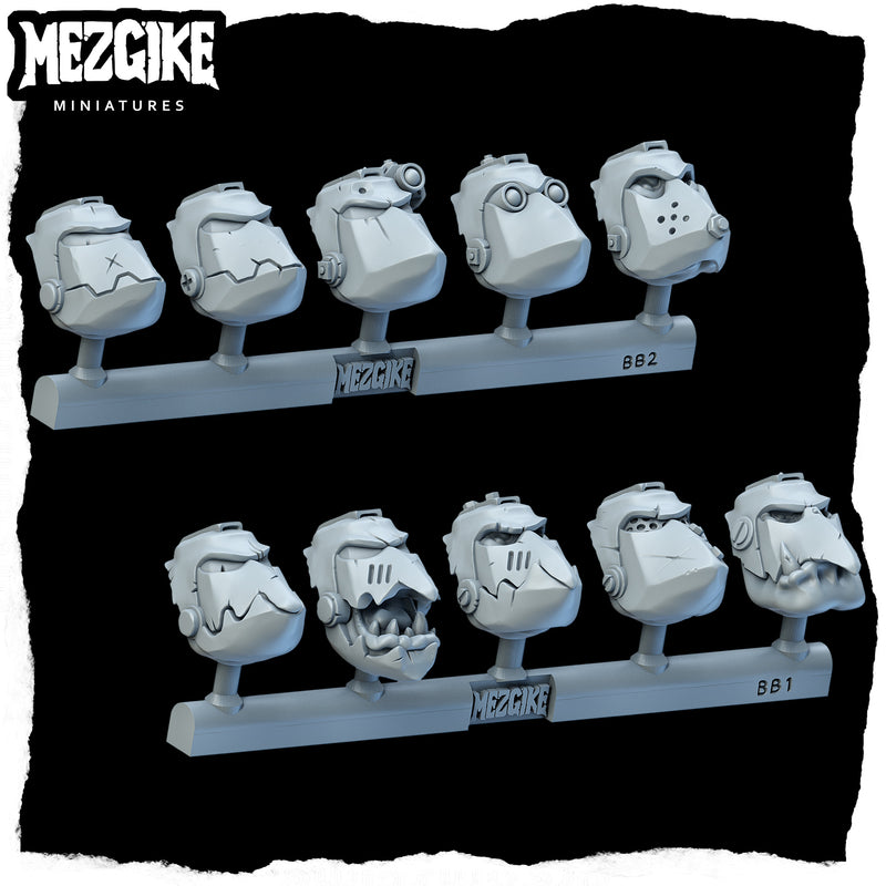 Orc beaky boyz heads (physical miniatures conversion pack)