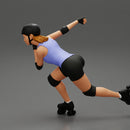 Derby girl speed skating around the bend fast - Only-Games