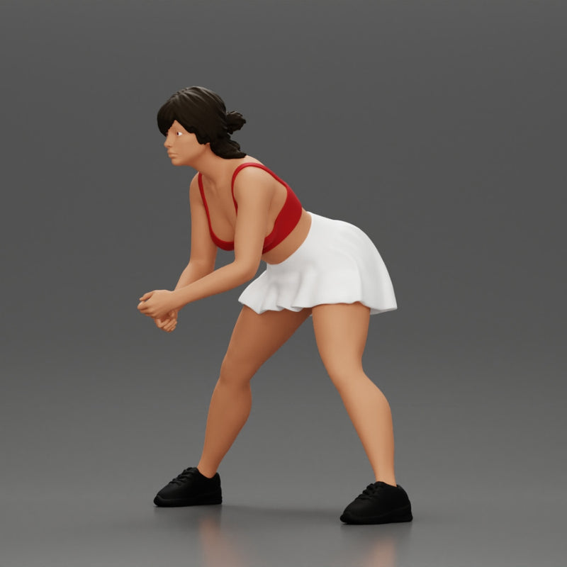 sexy tennis player in skirt holding her racket in a ready position - Only-Games