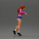 Sexy girl in mini skirt and shorts looking out over the edge of the stairs - Only-Games