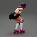 roller derby girl rolling fast with helmet - Only-Games