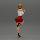 Sexy girl in mini dress and shirt with short hair Leaning Against car - Only-Games