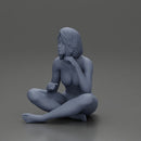 Naked Girl Sitting thinking - Only-Games