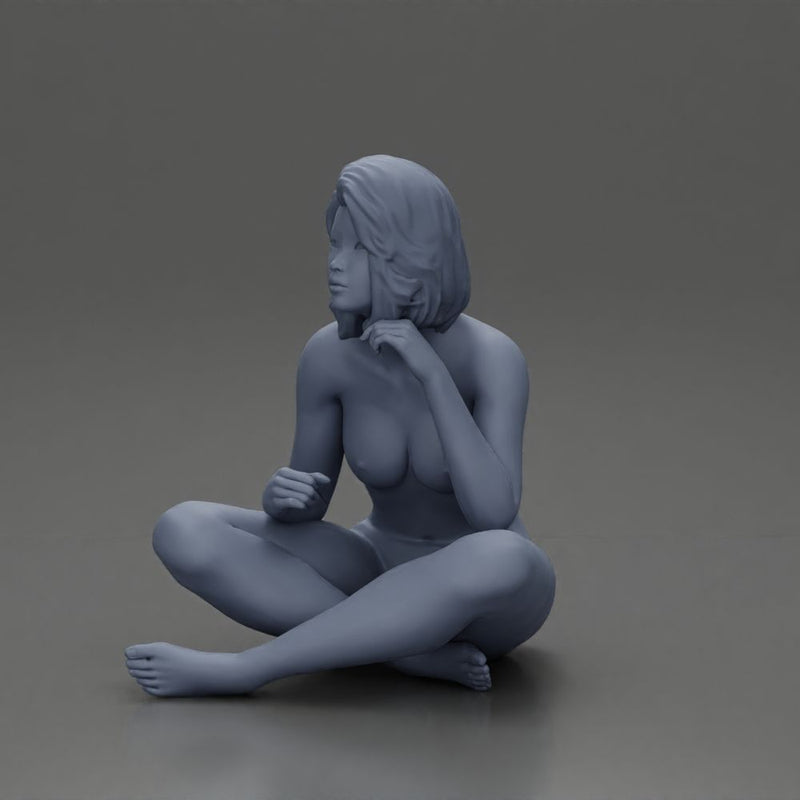 Naked Girl Sitting thinking